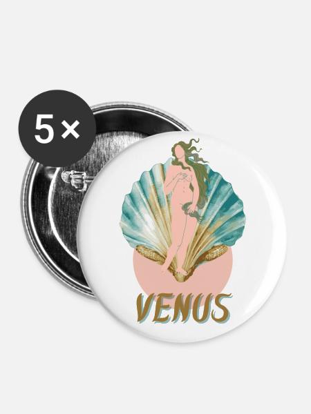 Venus - Buttons groß 56 mm (5er Pack) - Weiß