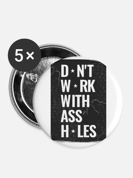 Arbeitskollegen sind Stress - Buttons groß 56 mm (5er Pack) - Weiß
