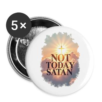 Not Today Satan - Buttons large 2.2''/56 mm (5-pack) - white - Front