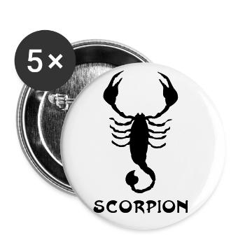 Skorpion txt - Buttons groß 56 mm (5er Pack) - Weiß - Vorne