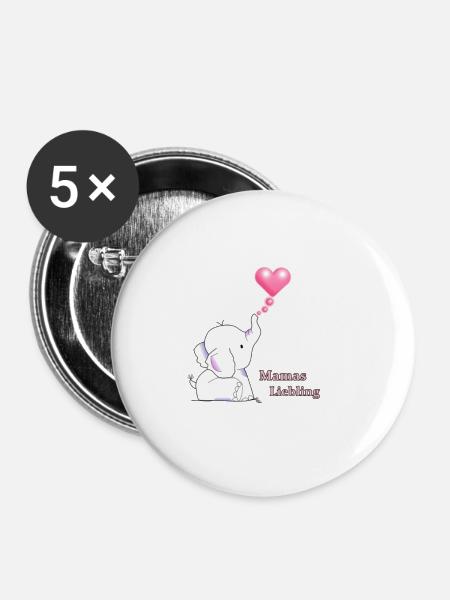 Mamas Lieblings Kollektion - Buttons groß 56 mm (5er Pack) - Weiß