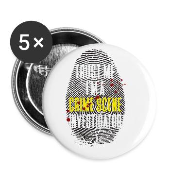 Securing traces - Kripo Polizei Kriminaltechnik - Buttons large 2.2''/56 mm (5-pack) - white - Front