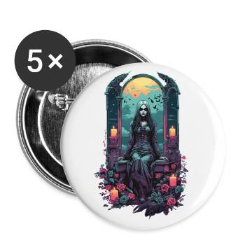 Occult Gothic Witch Magical Gloomy Halloween - Buttons large 2.2''/56 mm (5-pack) - white - Front