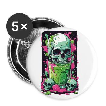 Gothic Skull Weirdcore Gift Illustration - Buttons large 2.2''/56 mm (5-pack) - white - Front
