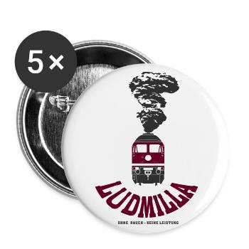 Ludmila in front of smoke BR 130 131 132 230 231 232 - Buttons large 2.2''/56 mm (5-pack) - white - Front