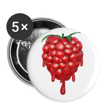 Raspberry drips - Buttons large 2.2''/56 mm (5-pack) - white - Front