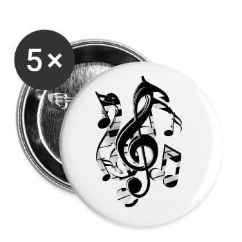 Clef notes - Buttons large 2.2''/56 mm (5-pack) - white - Front