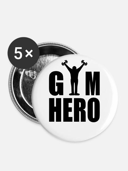 GYM Hero - Buttons large 2.2''/56 mm (5-pack) - white