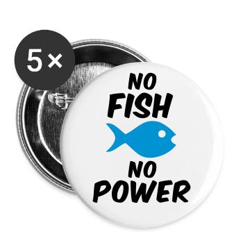 No fish no power - Buttons large 2.2''/56 mm (5-pack) - white - Front