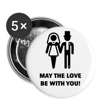 Que l’amour soit avec vous ! (Mariage / Mariage / B) - Lot de 5 grands badges (56 mm) - blanc - Devant