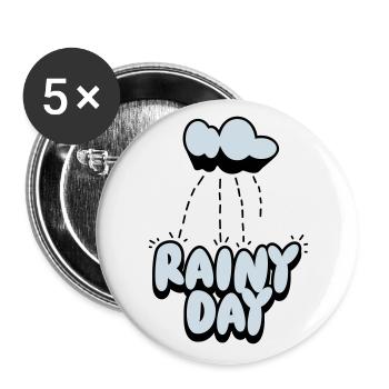 Jour de pluie - Lot de 5 grands badges (56 mm) - blanc - Devant