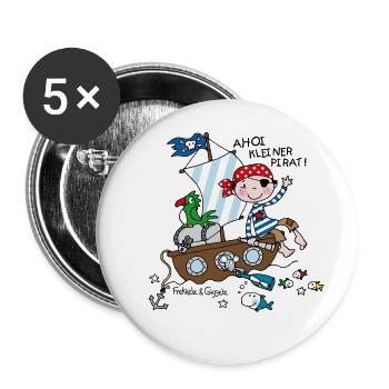 Ahoy, Little Pirate - Buttons large 2.2''/56 mm (5-pack) - white - Front