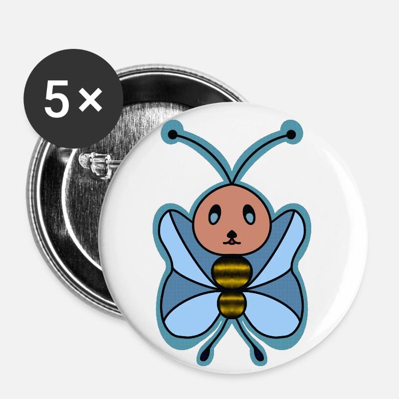 Butterfly - Buttons large 2.2''/56 mm (5-pack) - white