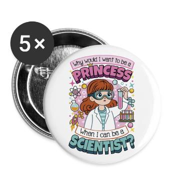 I can be a scientist - Buttons large 2.2''/56 mm (5-pack) - white - Front