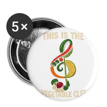 This is the vegetable Clef - Buttons groß 56 mm (5er Pack) - Weiß - Vorne