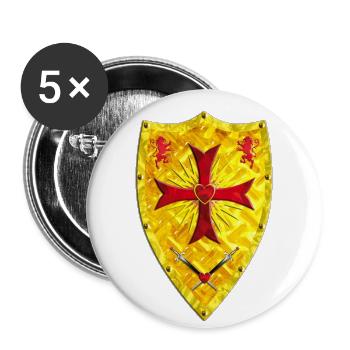 Crusader Shield Knight's Cross Swords Loewen - Buttons large 2.2''/56 mm (5-pack) - white - Front