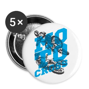 Motocross 01 - Buttons large 2.2''/56 mm (5-pack) - white - Front