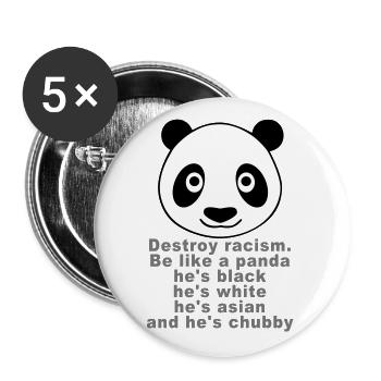 Chubby Panda - Buttons groß 56 mm (5er Pack) - Weiß - Vorne