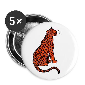 Léopard Assis par Cheerful Madness!! - Lot de 5 grands badges (56 mm) - blanc - Devant