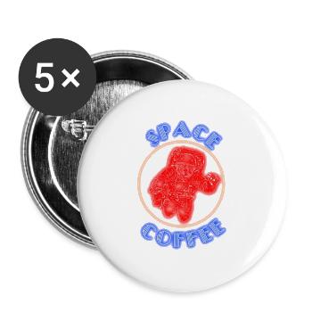 Space Coffee Motif Gift Idea Astronaut Gaming - Buttons large 2.2''/56 mm (5-pack) - white - Front