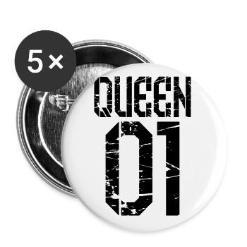 118 Queen 01 - Lot de 5 grands badges (56 mm) - blanc - Devant