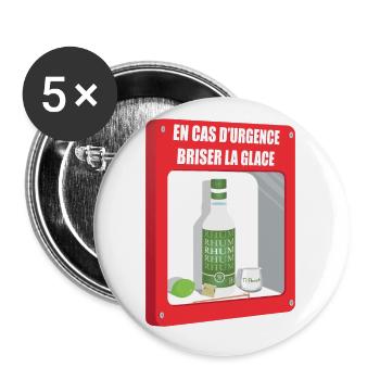 En cas d'urgence Ti Punch - Lot de 5 grands badges (56 mm) - blanc - Devant