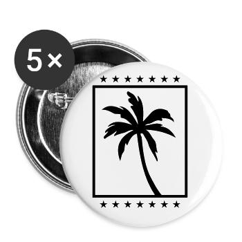 palme symbol silhouette icon - Buttons groß 56 mm (5er Pack) - Weiß - Vorne
