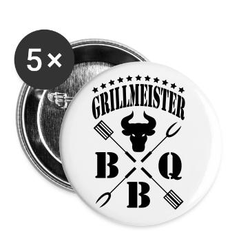 Grillmeister - Buttons groß 56 mm (5er Pack) - Weiß - Vorne