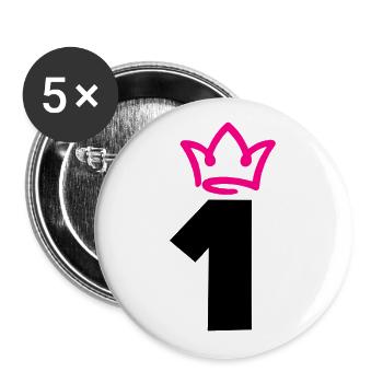 NUMMER EINS 1 Krone - Buttons groß 56 mm (5er Pack) - Weiß - Vorne