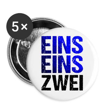 EINS EINS ZWEI Blaulicht Notruf - Buttons groß 56 mm (5er Pack) - Weiß - Vorne