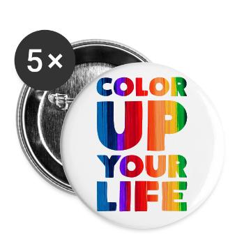Color Up Your Life Colorful - Buttons large 2.2''/56 mm (5-pack) - white - Front