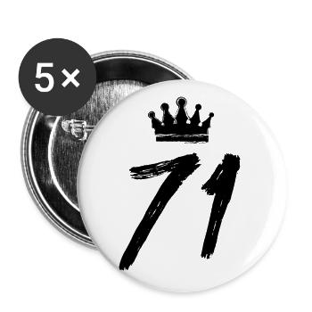 71 Couronne numérique - Lot de 5 grands badges (56 mm) - blanc - Devant