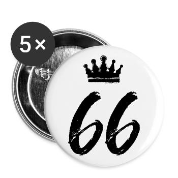 66 Couronne numérique - Lot de 5 grands badges (56 mm) - blanc - Devant