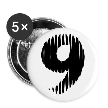 Maillot à 9 chiffres - Lot de 5 grands badges (56 mm) - blanc - Devant