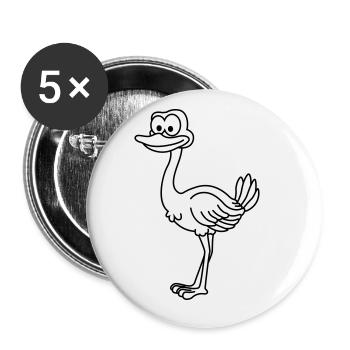 Strauss Comic Animal - Buttons large 2.2''/56 mm (5-pack) - white - Front