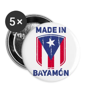 Bayamon - Lot de 5 grands badges (56 mm) - blanc - Devant