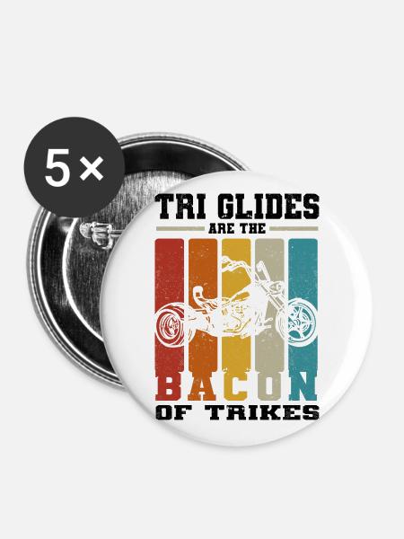 Trike - Buttons groß 56 mm (5er Pack) - Weiß