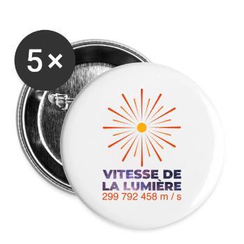 Vitesse de la lumière - Lot de 5 grands badges (56 mm) - blanc - Devant