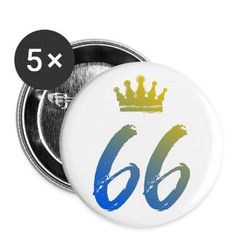 66 Zahl Krone - Buttons groß 56 mm (5er Pack) - Weiß - Vorne