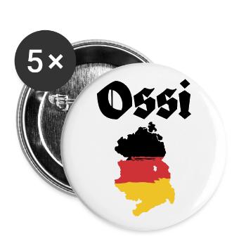 Ossi DDR Ostdeutschland - Buttons groß 56 mm (5er Pack) - Weiß - Vorne