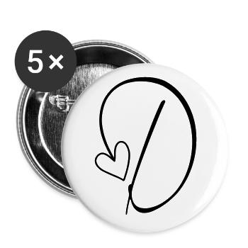 Letter D Letter D Calligraphy - Buttons large 2.2''/56 mm (5-pack) - white - Front
