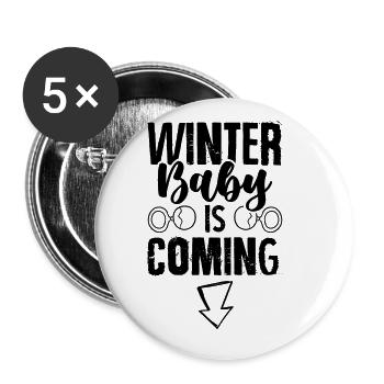 Winter baby is coming - Buttons large 2.2''/56 mm (5-pack) - white - Front