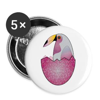 TUCANATA CLASSIC PINK SAPPHIRE EDITION - Lot de 5 grands badges (56 mm) - blanc - Devant