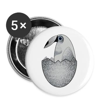 TUCANATA CLASSIC SILVER EDITION - Buttons groß 56 mm (5er Pack) - Weiß - Vorne