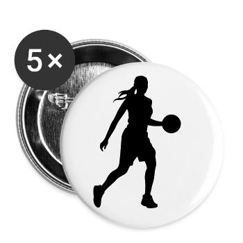 Basketball Player Silhouette Basketball Player Fra - Buttons large 2.2''/56 mm (5-pack) - white - Front