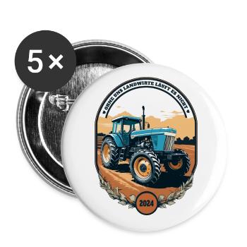 Farmers 2024 - Buttons large 2.2''/56 mm (5-pack) - white - Front