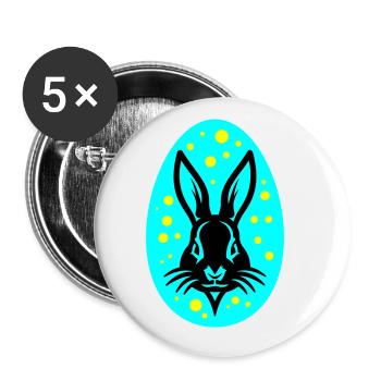 Osterei Osterhase Icon Ostern - Buttons groß 56 mm (5er Pack) - Weiß - Vorne
