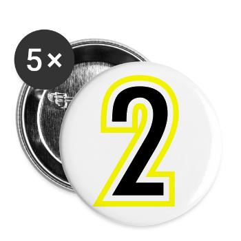 2 Number College - Buttons large 2.2''/56 mm (5-pack) - white - Front