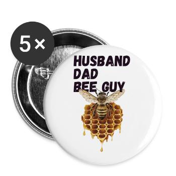 Husband Dad Bee Guy Beekeeper - Buttons large 2.2''/56 mm (5-pack) - white - Front