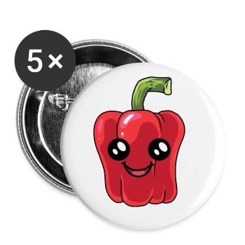 Peppers Peppers Vegetables Vegetarian Cook - Buttons large 2.2''/56 mm (5-pack) - white - Front